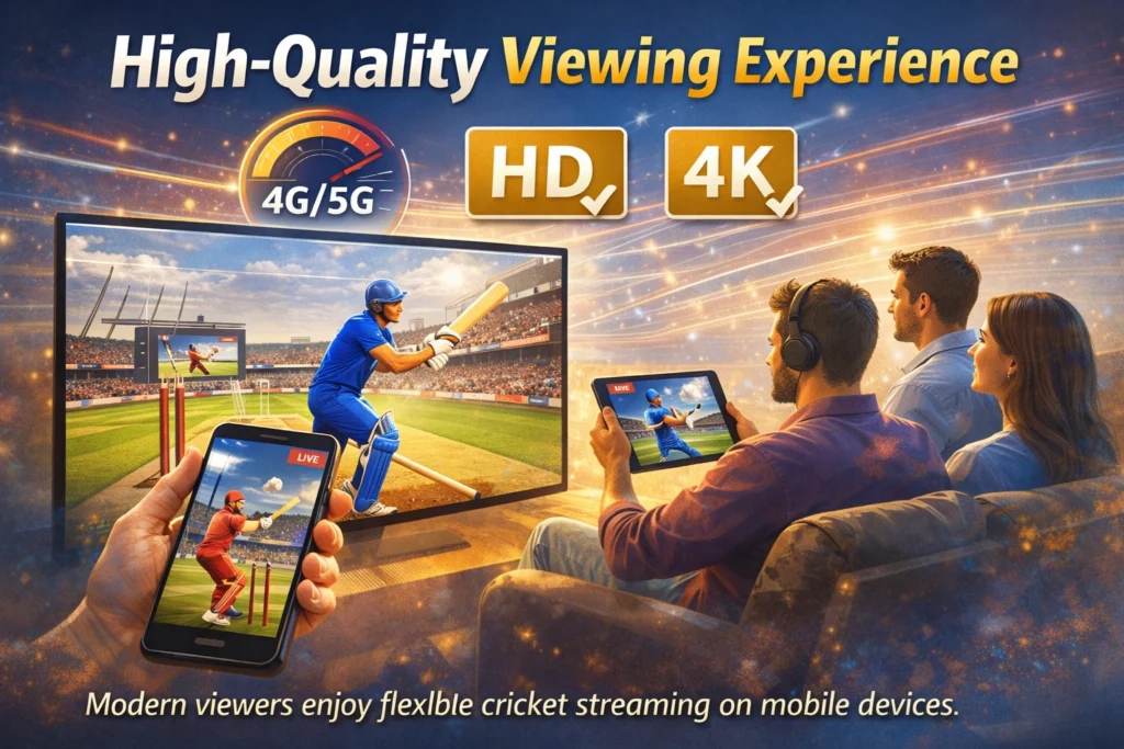 High quality cricket streaming in HD with multiple camera angles and clear stadium view