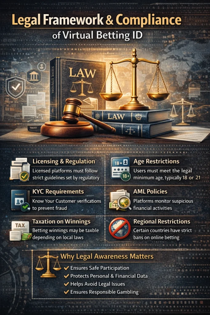 Legal Framework and Compliance of Virtual Betting ID infographic