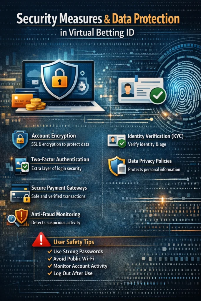 Security Measures and Data Protection in Virtual Betting ID infographic
