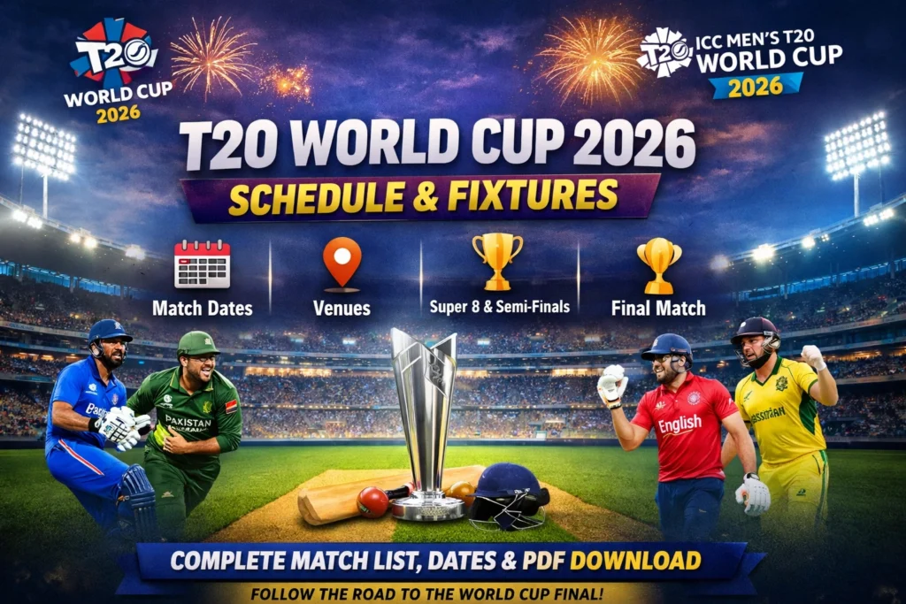 T20 World Cup 2026 Full Schedule – Fixtures & Match Dates