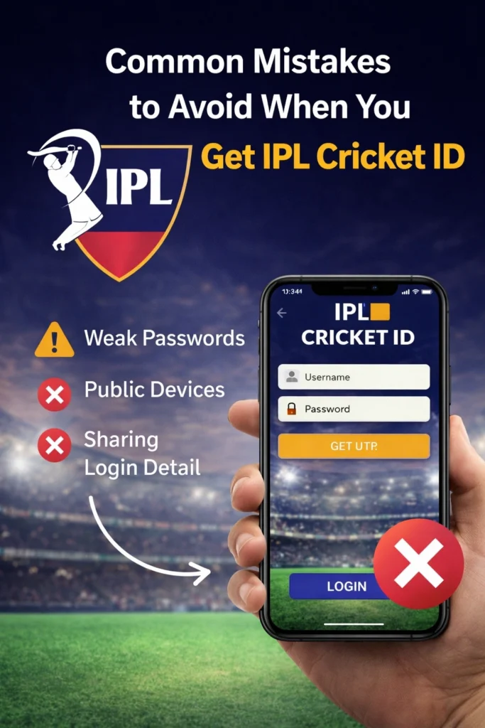 Common mistakes to avoid when you get IPL cricket ID including weak passwords and security risks