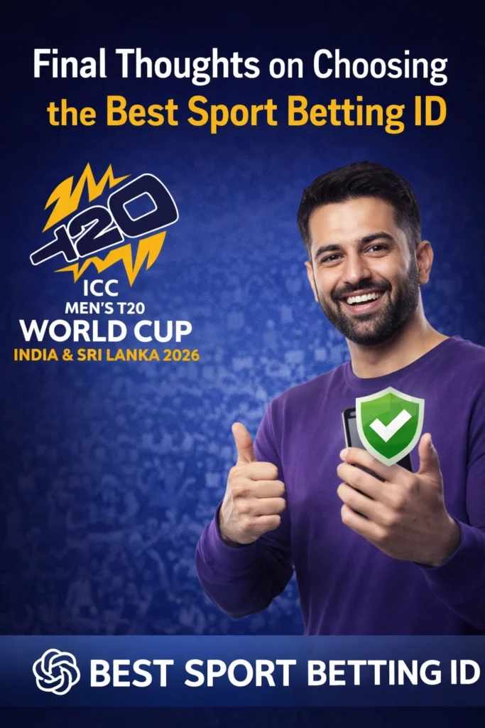 Final thoughts on choosing the best sport betting ID with ICC Men’s T20 World Cup 2026 logo and trophy