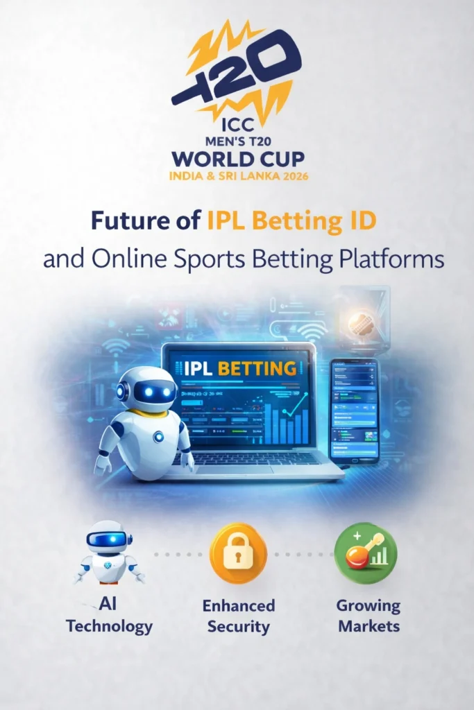 Future of IPL Betting ID and online sports betting platforms with cricket themed graphic and tournament style logo