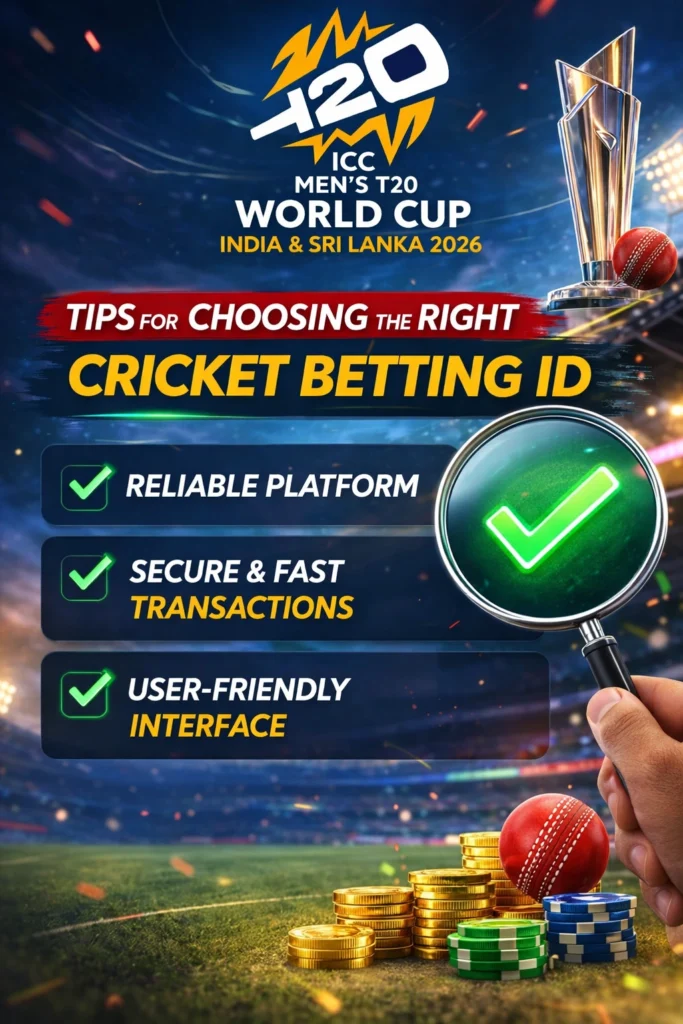 Tips for choosing the right cricket betting ID with ICC Men's T20 World Cup 2026 logo and betting platform checklist