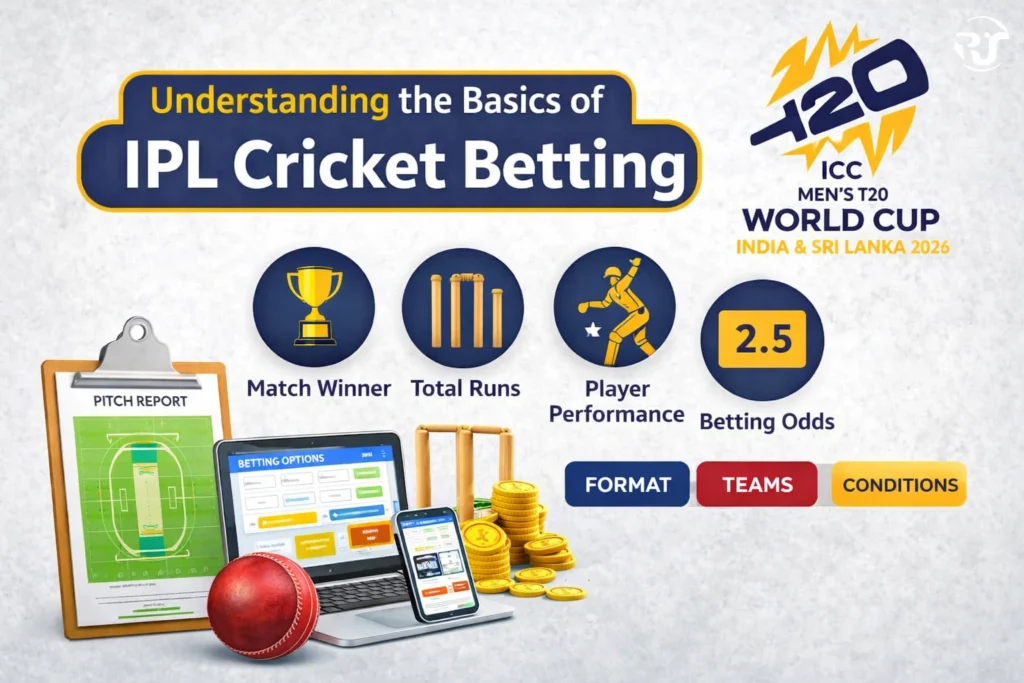 Understanding the basics of IPL Cricket Betting including odds betting markets and match analysis with T20 logo