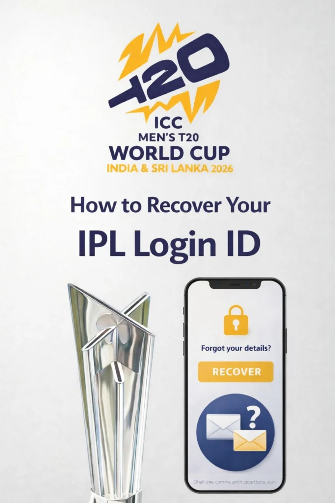 How to recover IPL Login ID step by step guide with login recovery screen and IPL trophy image